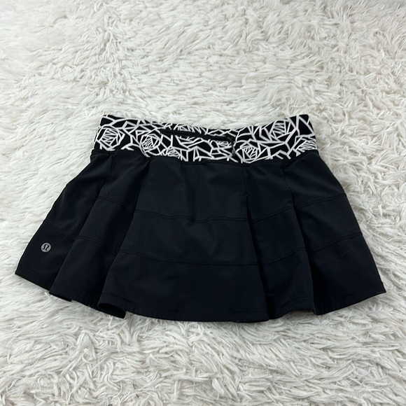 Lululemon Pace Rival Skirt II (Regular) Black / Posey Black White - Picture 5 of 6
